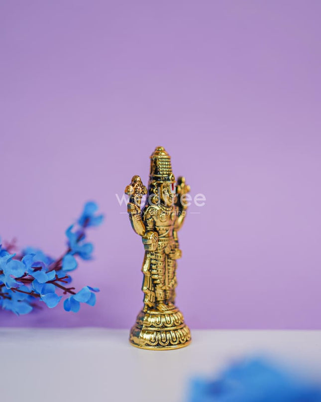 Murti - Gold Antique Tirupati Balaji Idol - WBG1420