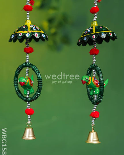 Parrot Thoran with Bells - Set of 2 - WBG1587