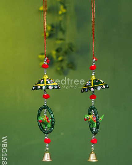 Parrot Thoran with Bells - Set of 2 - WBG1587