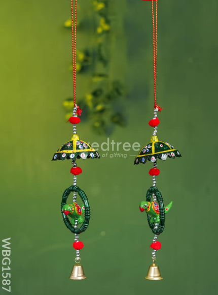 Parrot Thoran with Bells - Set of 2 - WBG1587