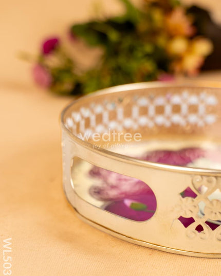 Pichwai Tray with Dry Fruit Jar (Set of 2) - WL5035