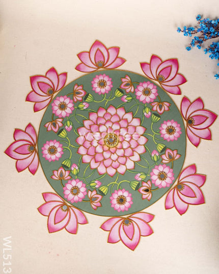 Rangoli with Set of 8 Lotus - WL5134