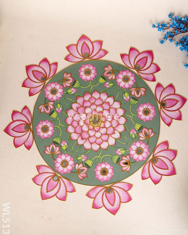 Rangoli with Set of 8 Lotus - WL5134