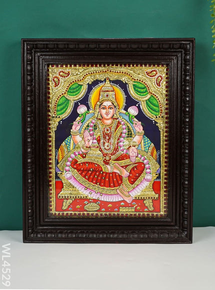 Tanjore Painting - Aishwarya Lakshmi - Semi Embossed - 15x12 inch - WL4529