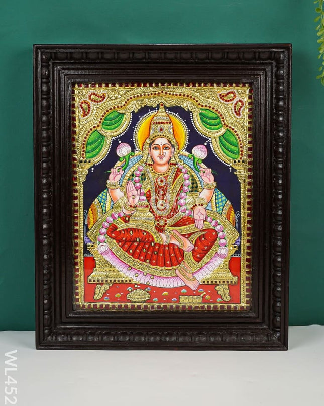 Tanjore Painting - Aishwarya Lakshmi - Semi Embossed - 15x12 inch - WL4529