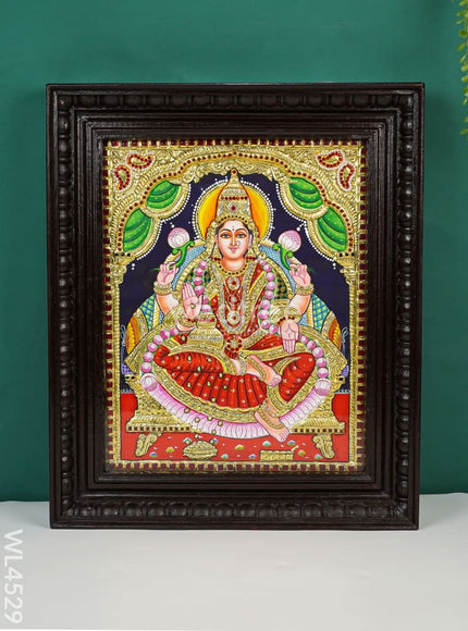 Tanjore Painting - Aishwarya Lakshmi - Semi Embossed - 15x12 inch - WL4529