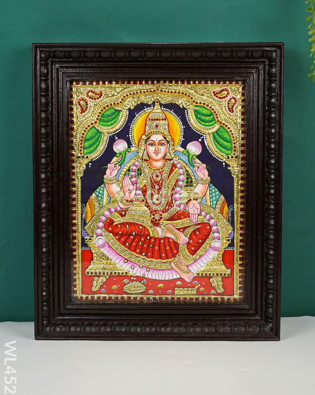 Tanjore Painting - Aishwarya Lakshmi - Semi Embossed - 15x12 inch - WL4529