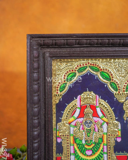 Tanjore Painting - Balaji-Padmavati Thayar - Flat [Gold Foil] - 12x10 inch - WL3977