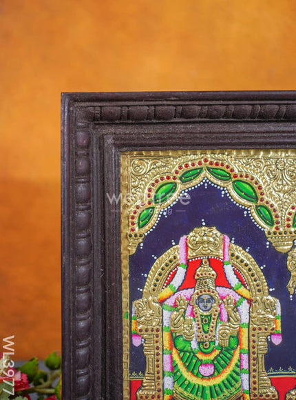 Tanjore Painting - Balaji-Padmavati Thayar - Flat [Gold Foil] - 12x10 inch - WL3977