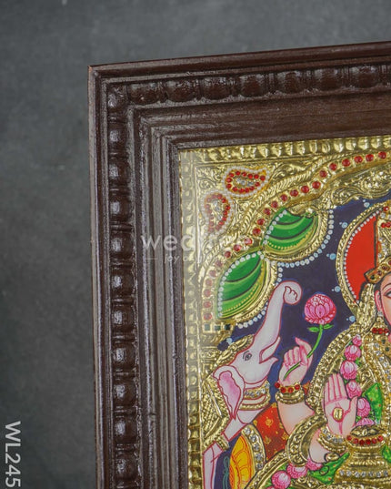 Tanjore Painting - Gajalakshmi - Flat (Gold Foil) - 15x12 inch - WL2452