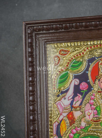 Tanjore Painting - Gajalakshmi - Flat (Gold Foil) - 15x12 inch - WL2452
