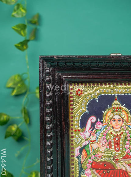 Tanjore Painting - Gajalakshmi - Semi Embossed - 10x8 inch - WL4640