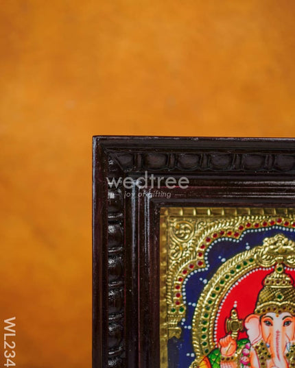 Tanjore Painting - Ganesha - Flat (Gold Foil) - 10x8 inch - WL2343