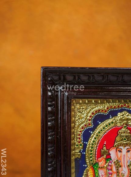 Tanjore Painting - Ganesha - Flat (Gold Foil) - 10x8 inch - WL2343