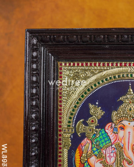 Tanjore Painting - Ganesha - Flat (Gold Foil) - 15x12 inch - WL4079