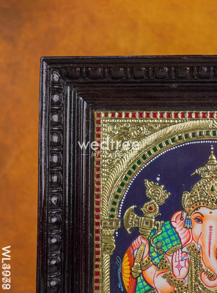 Tanjore Painting - Ganesha - Flat (Gold Foil) - 15x12 inch - WL4079