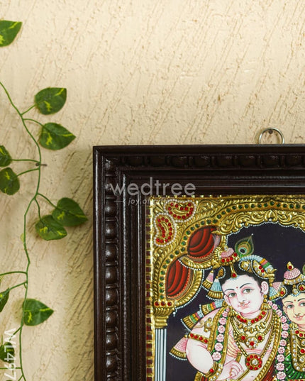Tanjore Painting - Radha-Krishna - Semi Embossed - 15x12 inch - WL4972