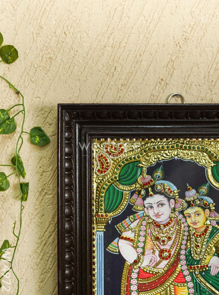 Tanjore Painting - Radha-Krishna - Semi Embossed - 15x12 inch - WL4972