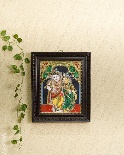 Tanjore Painting - Radha-Krishna - Semi Embossed - 15x12 inch - WL4972