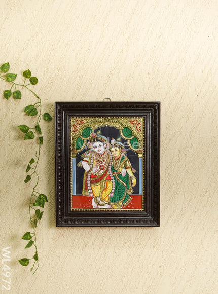 Tanjore Painting - Radha-Krishna - Semi Embossed - 15x12 inch - WL4972