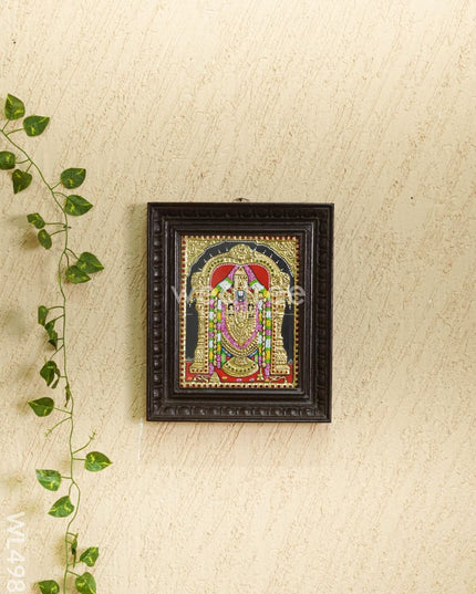 Tanjore Painting - Tirupathi Balaji - Flat (Gold Foil) - 10x8 inch - WL4988