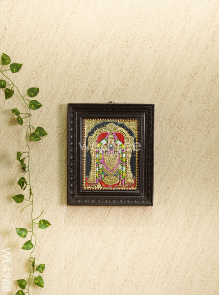 Tanjore Painting - Tirupathi Balaji - Flat (Gold Foil) - 10x8 inch - WL4988