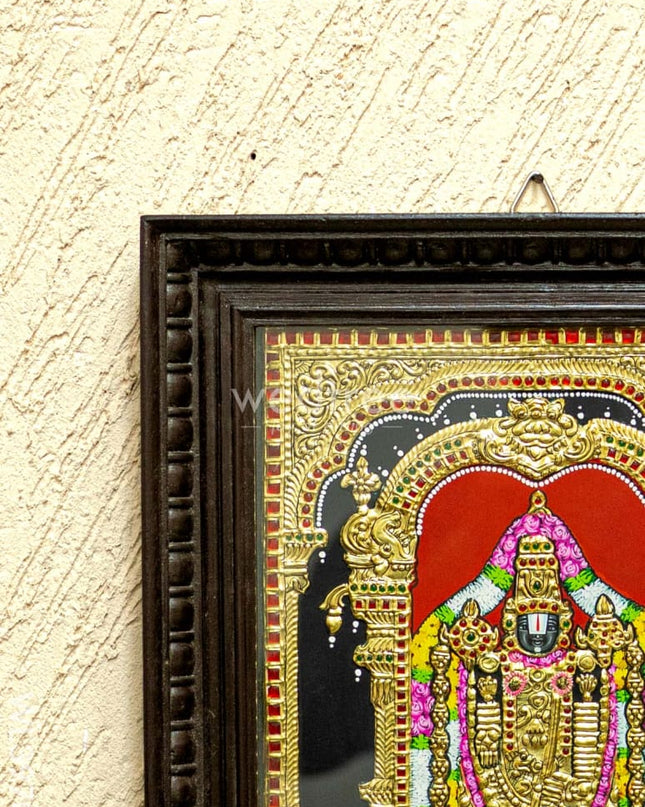 Tanjore Painting - Tirupathi Balaji - Flat (Gold Foil) - 15x12 inch - WL3970