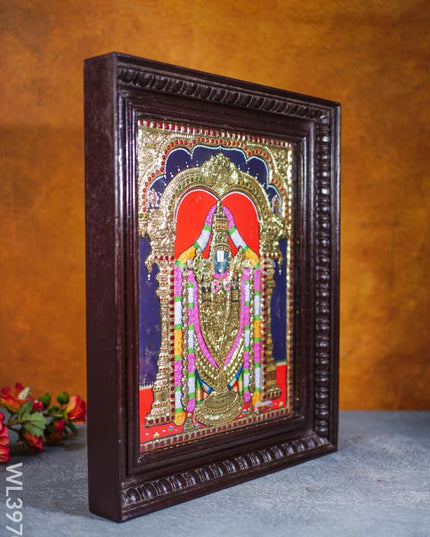 Tanjore Painting - Tirupathi Balaji - Flat (Gold Foil) - 15x12 inch - WL3970