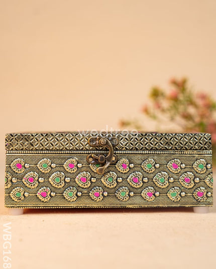 Wooden Dry fruit Box with Peacock Design - 7X5 inch - WBG1689