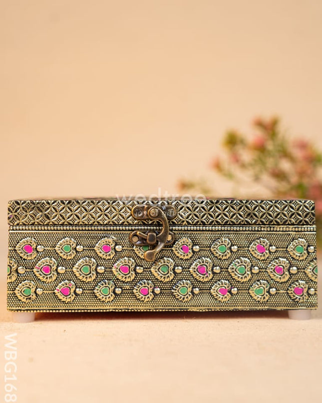 Wooden Dry fruit Box with Peacock Design - 7X5 inch - WBG1689