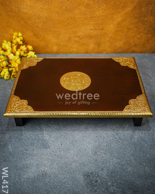 Wooden Manai with Brass Finish (20 x 15) - WL4173