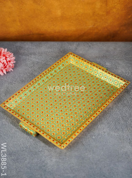 Wooden Tray with Meenakari Design - WL3885