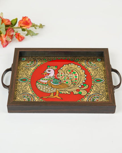 Wooden Tray with Reverse Acrylic Painting - WL3865