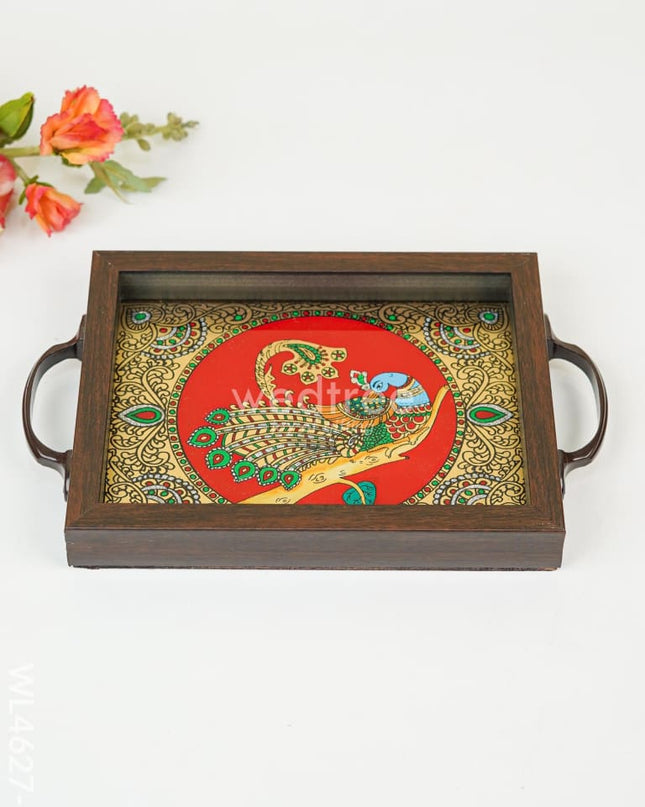 Wooden Tray with Reverse Acrylic Painting - WL4627