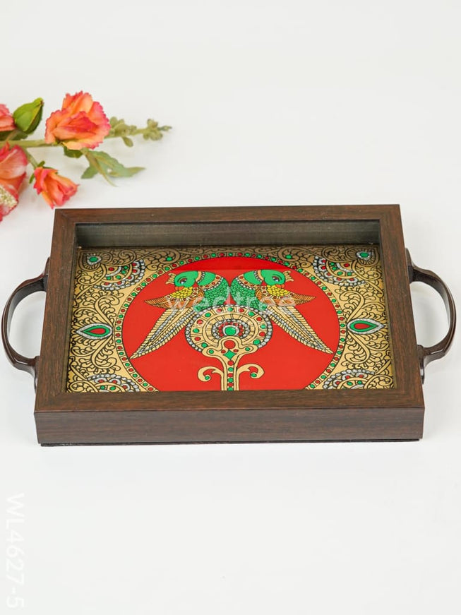 Wooden Tray with Reverse Acrylic Painting - WL4627