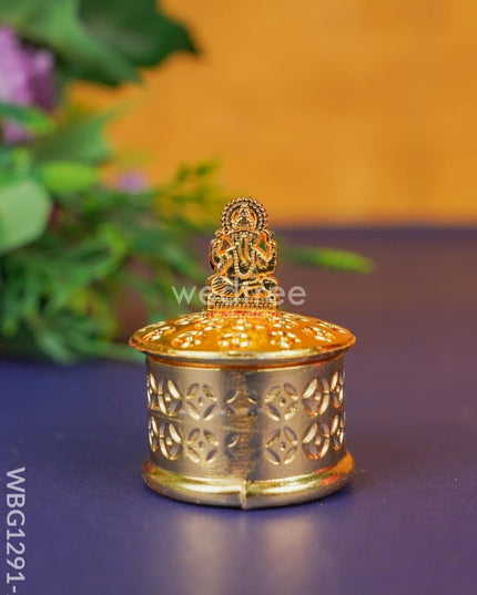 Zinc Alloy Kumkum Holder with Ganesha - WBG1291