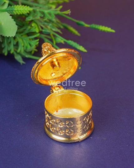 Zinc Alloy Kumkum Holder with Ganesha - WBG1291