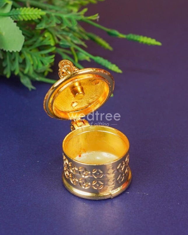 Zinc Alloy Kumkum Holder with Ganesha - WBG1291