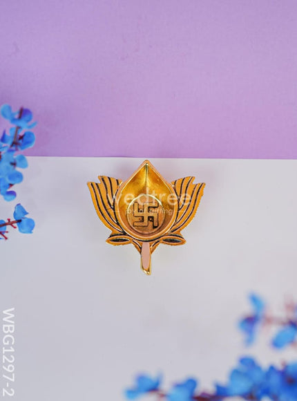 Zinc Alloy Lotus Diya with Swastik - WBG1297