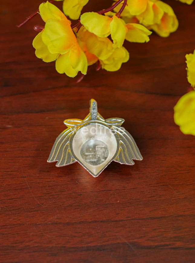 Zinc Alloy Lotus Diya with Swastik - WBG1297